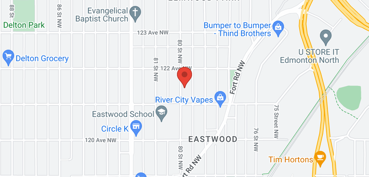 map of 12123 80 ST NW